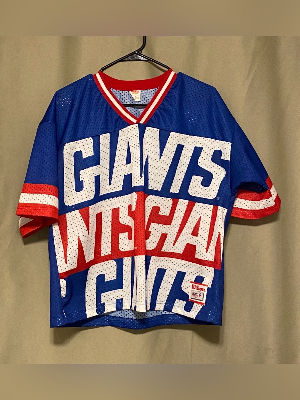 Vintage 90’s  New York Giants Wilson Crop Top NFL Breakout Jersey NFC Large